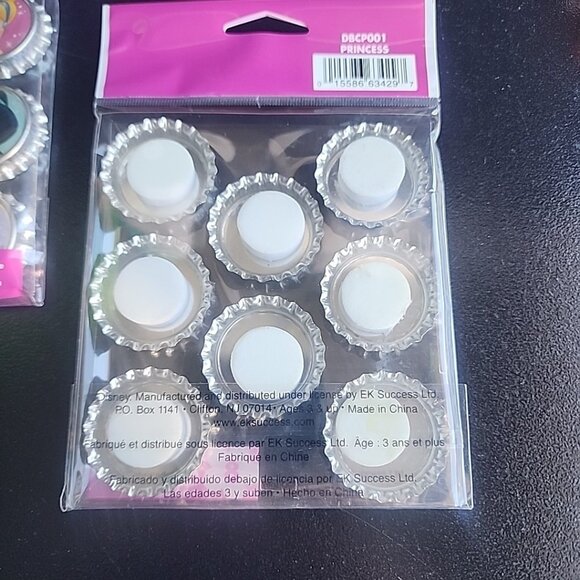 Disney Princess 24 Adhesive Bottle Caps (3pk's Of 8) EK SUCCESS  Junk Journal - Picture 3 of 3